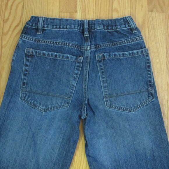 OLD NAVY BOYS  SZ 16 REG JEANS MED BLUE SLUB DENIM LOOSE FIT STR8T LEG ADJ WAIST - Picture 7 of 10